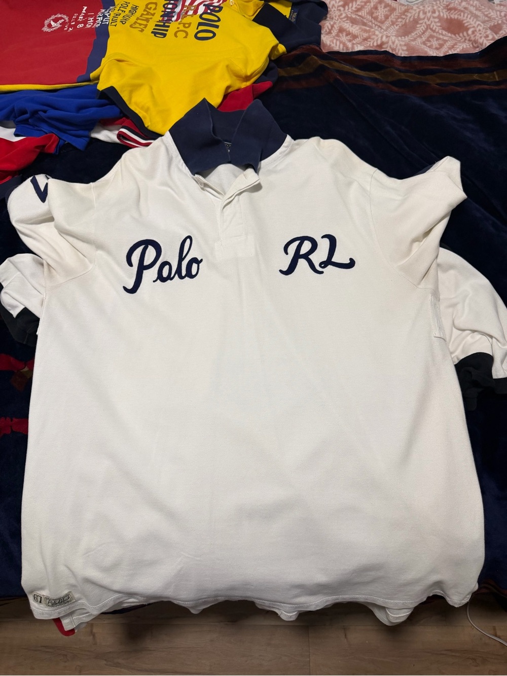 Polo by Ralph Lauren White Polo with Navy Script